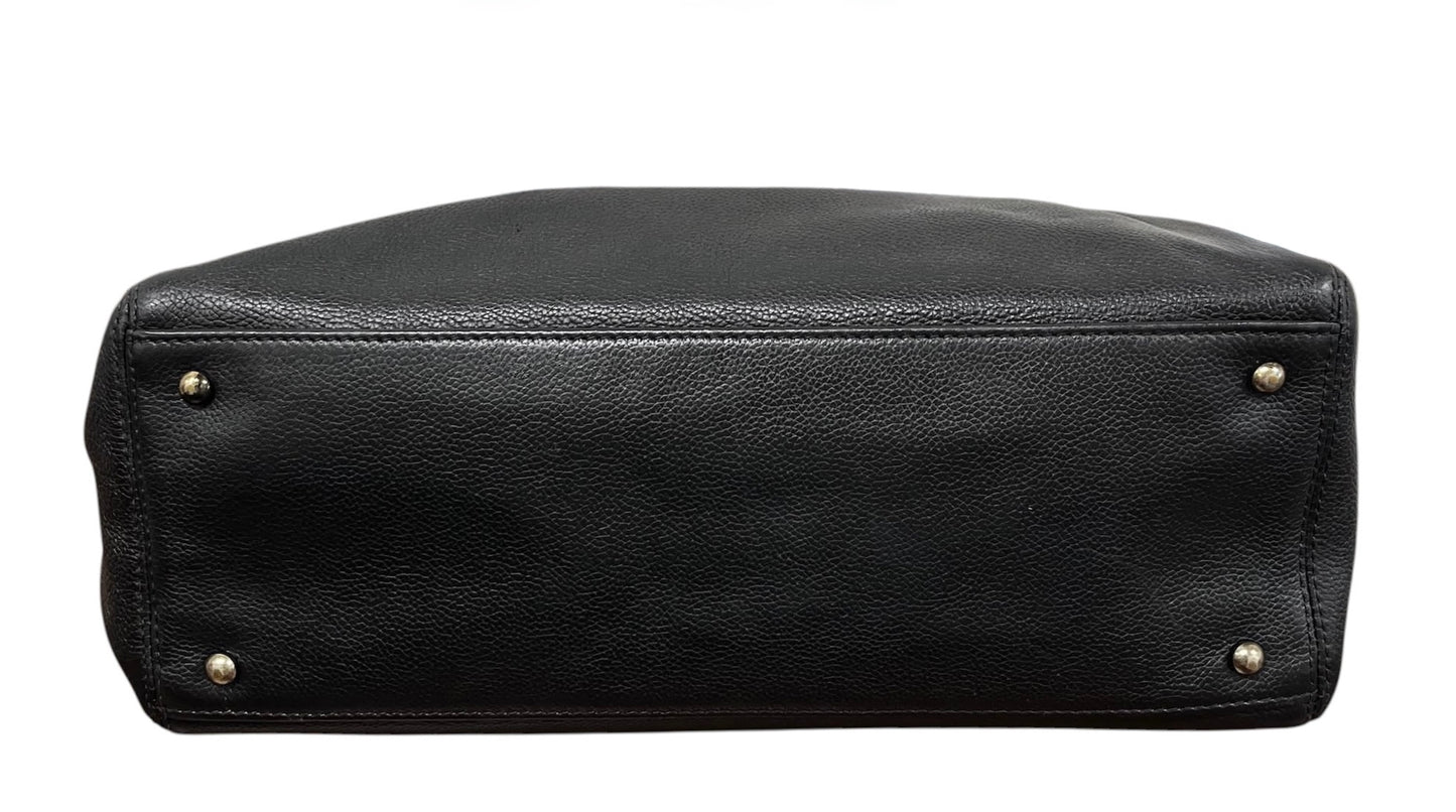 Chanel Vintage 00s Black Deerskin Medium Cerf Executive Shoulder Tote Bag with Ruthenium Hardware