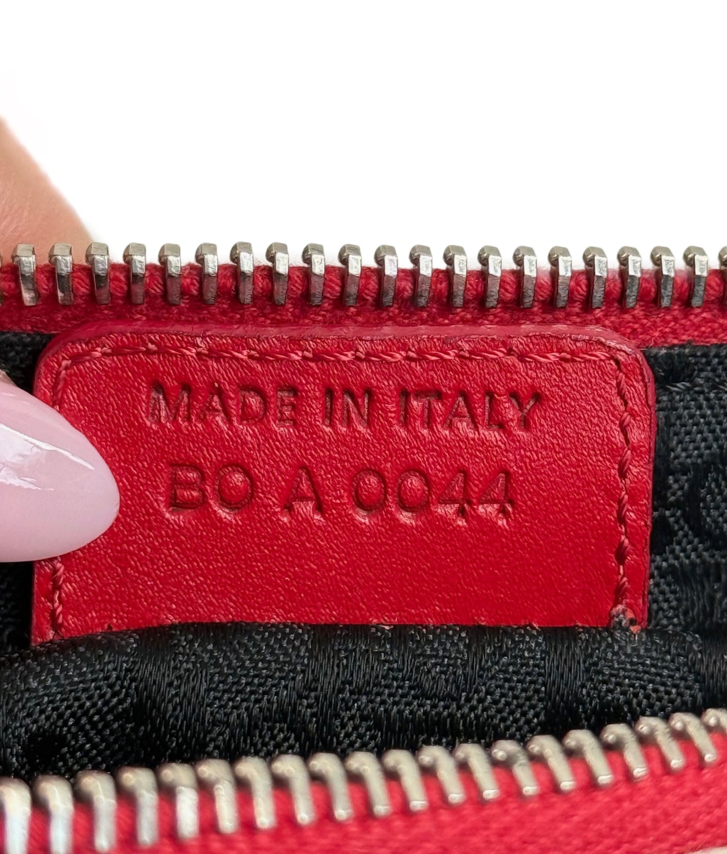 Dior Vintage 2004 White Red & Black Hardcore Piercings Mini Saddle Pochette Bag