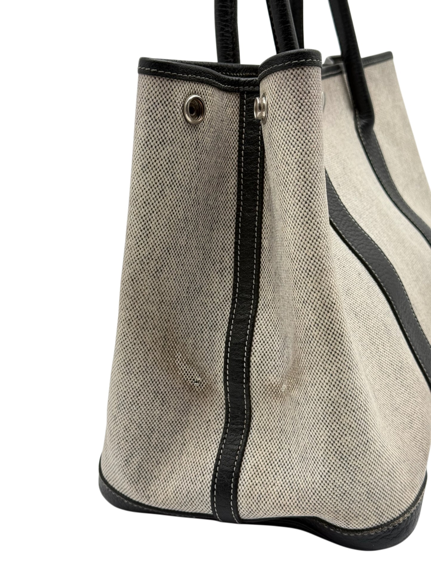 Hermès Vintage Gray Canvas Garden Party 36 Shoulder Tote Bag