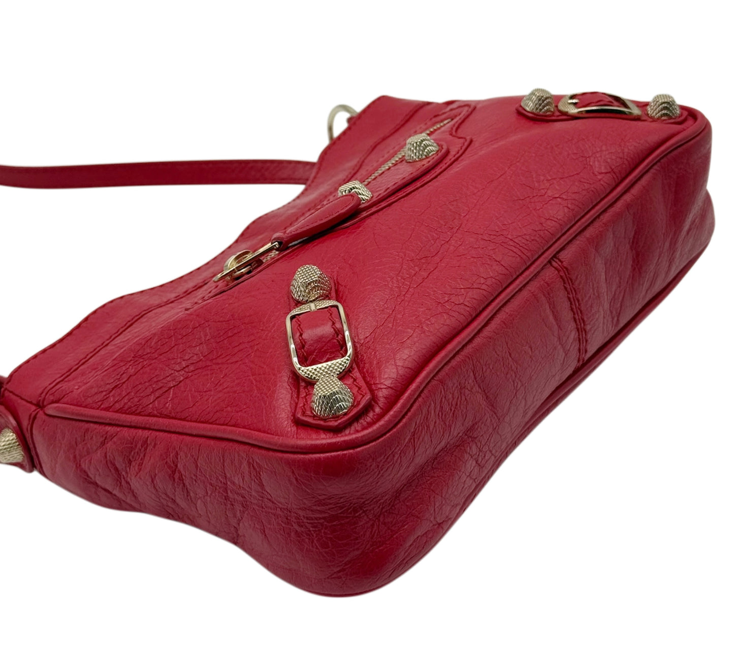 Balenciaga 2013 Red Leather Giant 12 Hip Crossbody Shoulder Bag