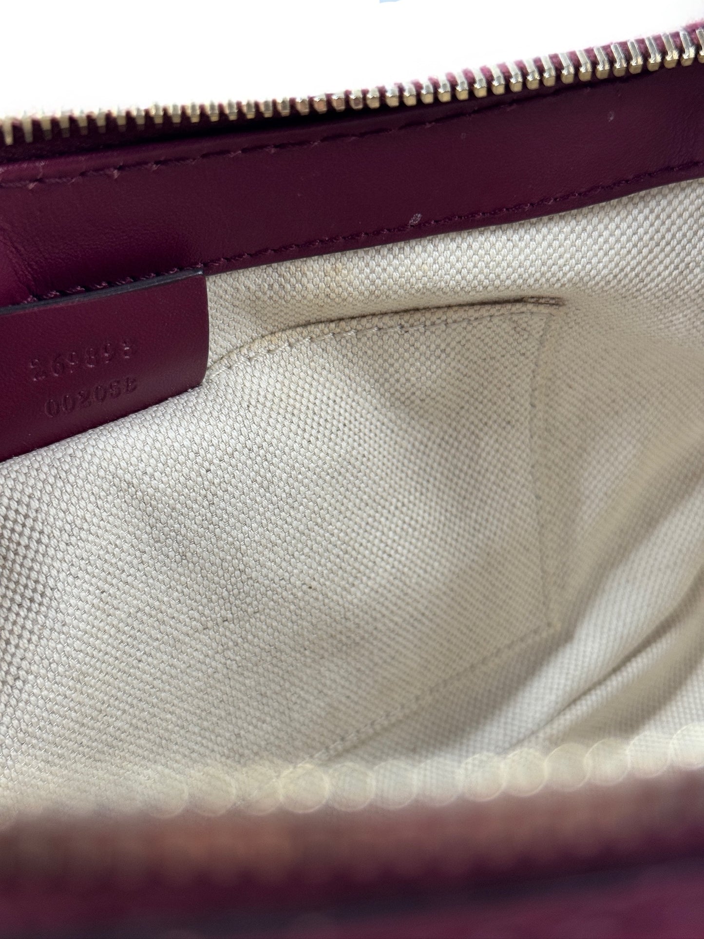 Gucci Brown GG Monogram Canvas Fuchsia Pink Leather Trim Mayfair Bow Logo Shoulder Bag