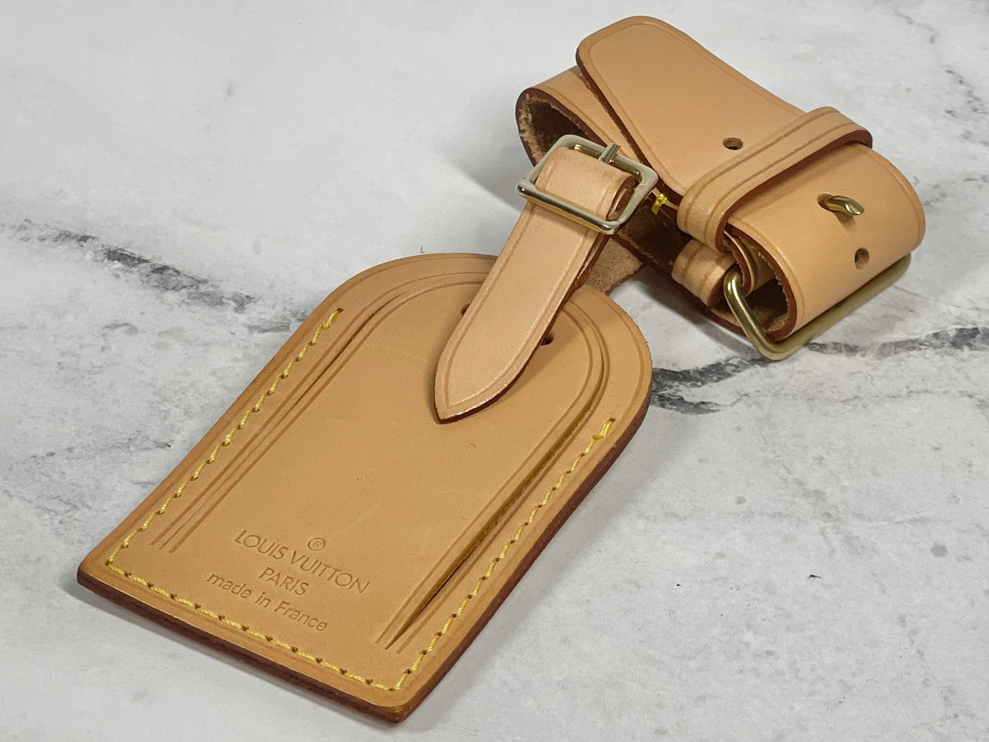 Louis Vuitton Vachetta Leather Luggage Tag & Poignet