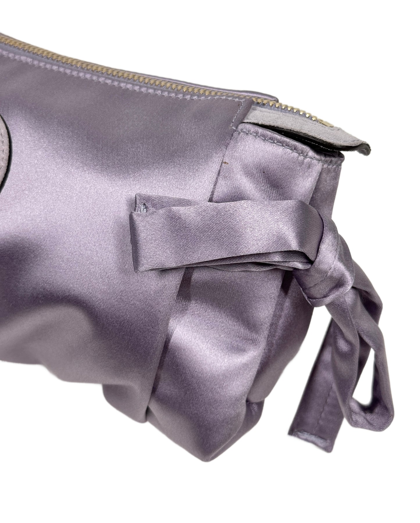 Gucci Vintage Lilac Purple Satin Hysteria Wristlet Clutch Bag