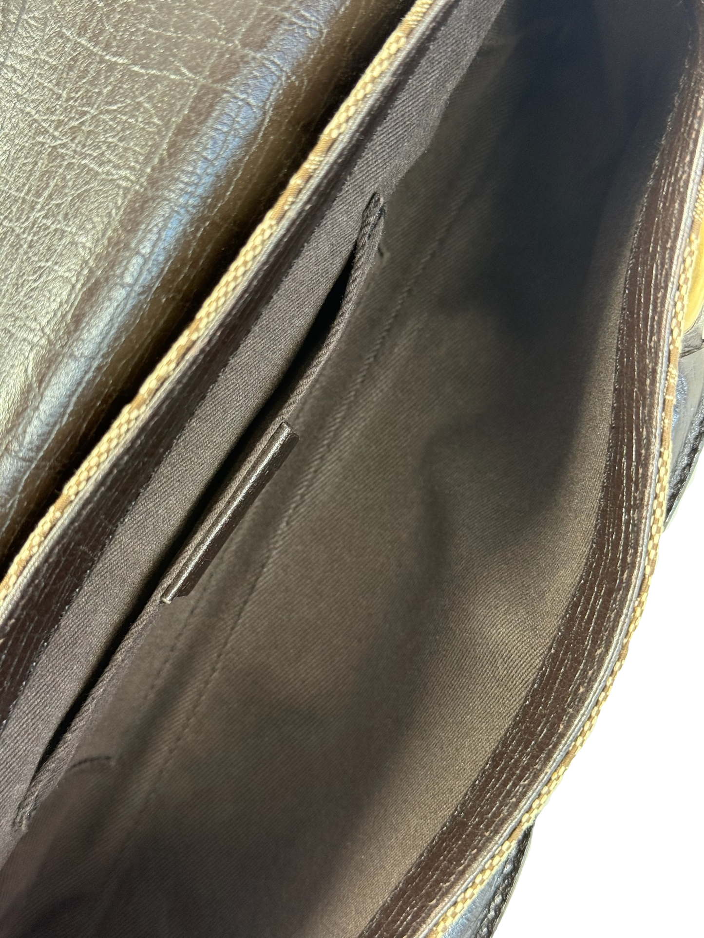 Gucci Vintage Brown GG Monogram Small Horsebit Shoulder Clutch Pochette Bag