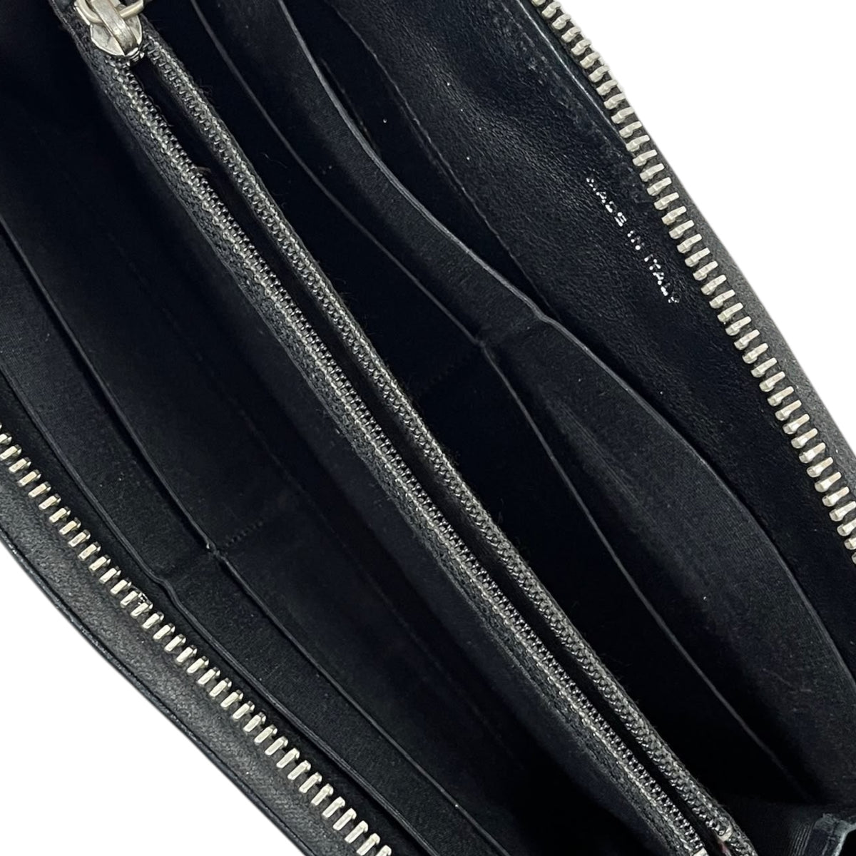 Chanel Vintage 2005-2006 Black Chevron Quilted Lambskin CC Logo Zip Around Long Wallet with SHW