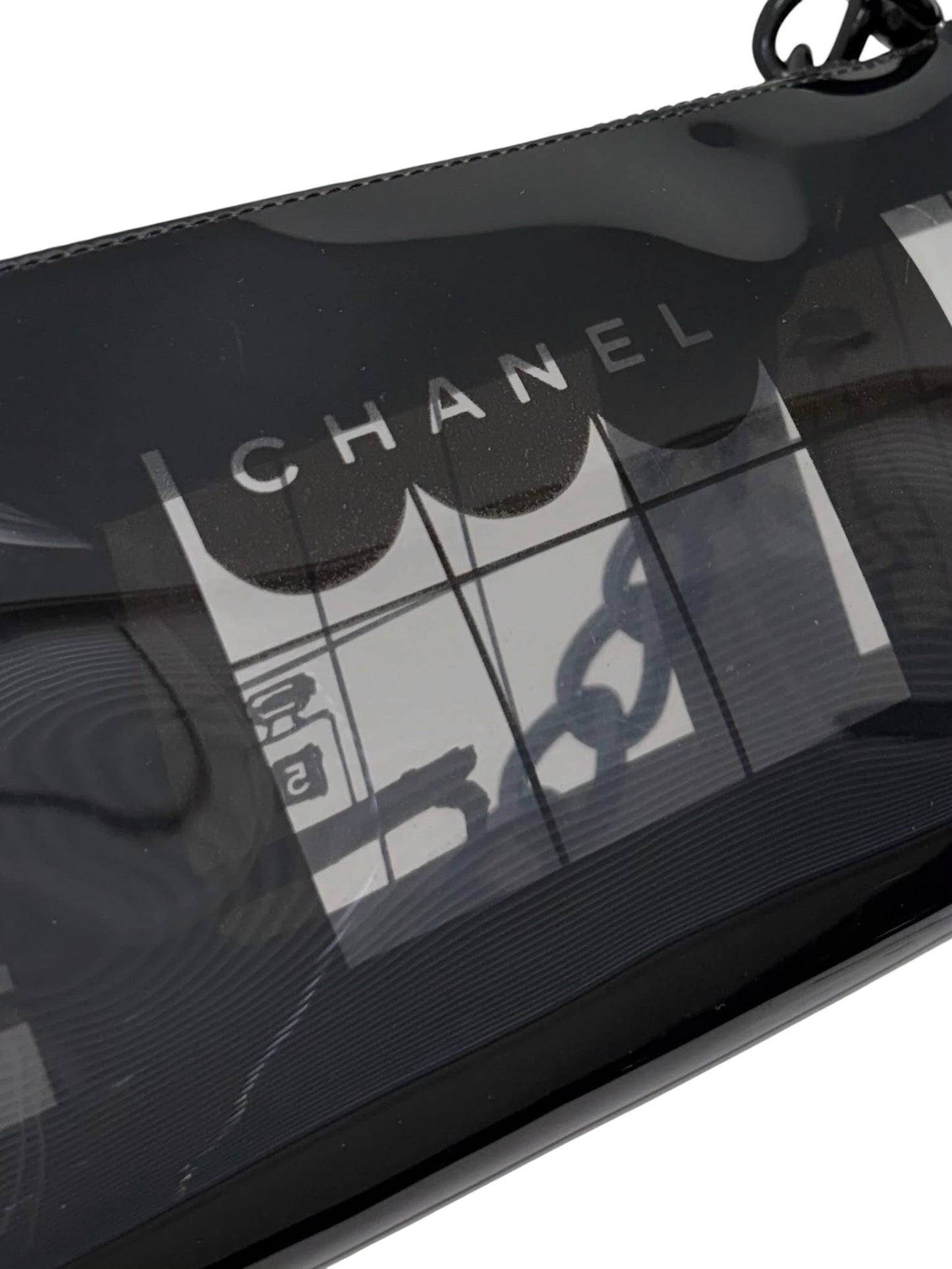 Chanel Vintage 00s Coco Window PVC Vinyl Pochette with Chain Handle 