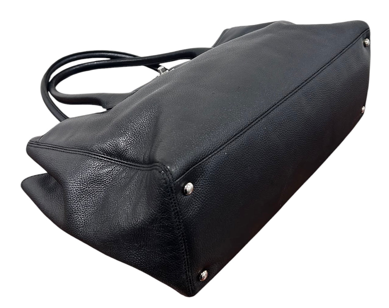 Chanel Vintage 00s Black Deerskin Medium Cerf Executive Tote Bag with SHW