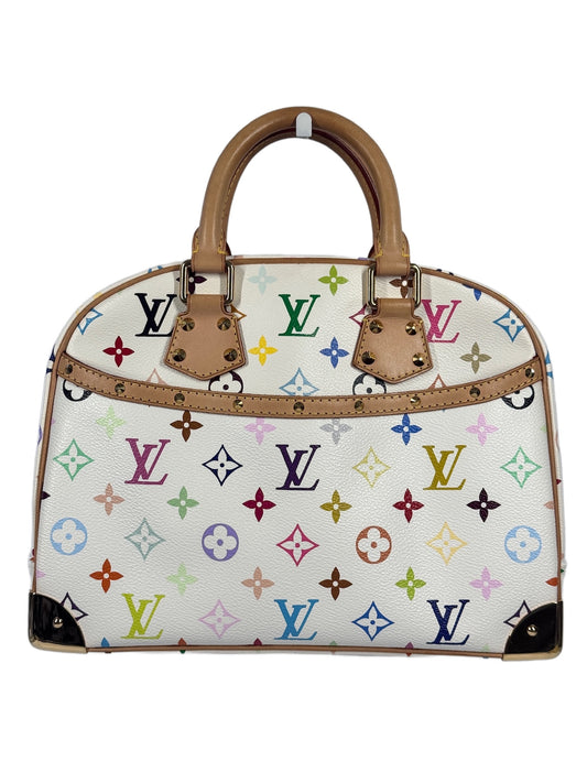 Louis Vuitton Vintage 2005 Takashi Murakami Blanc / White Multicolor Monogram Trouville Top Handle Bag 