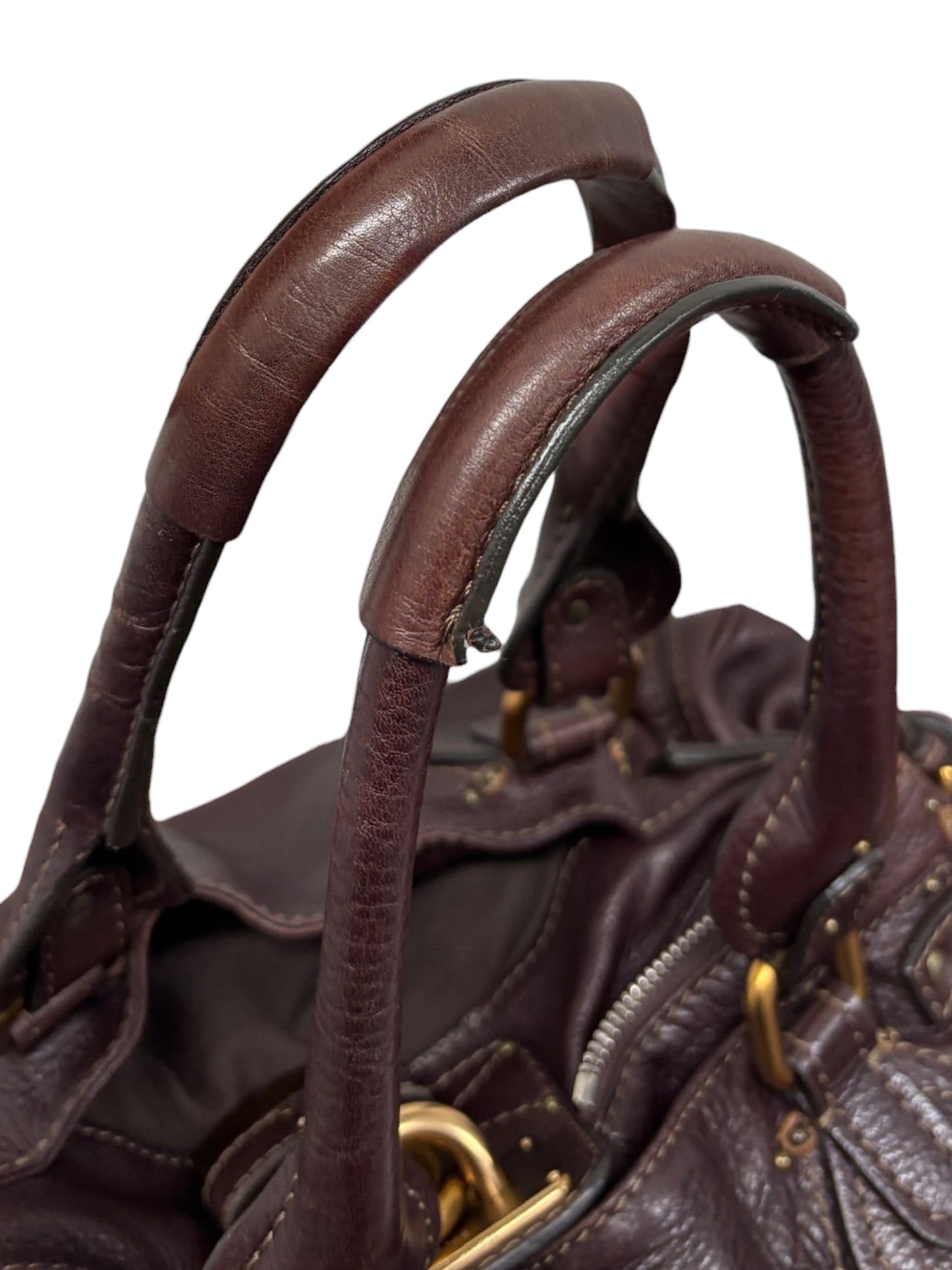 Chloe Vintage Chocolate Brown Calfskin Medium Paddington Shoulder Bag