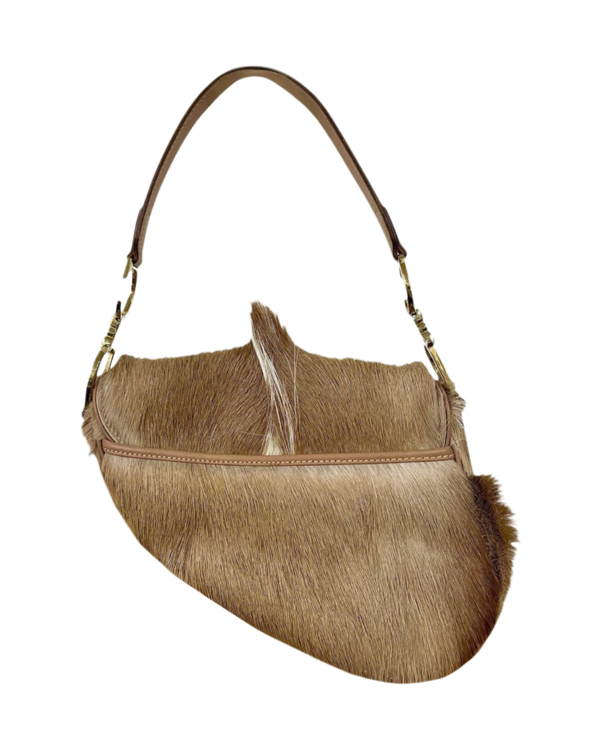 Dior by John Galliano Vintage 2000 Pony Hair Mohawk Mini Saddle Bag