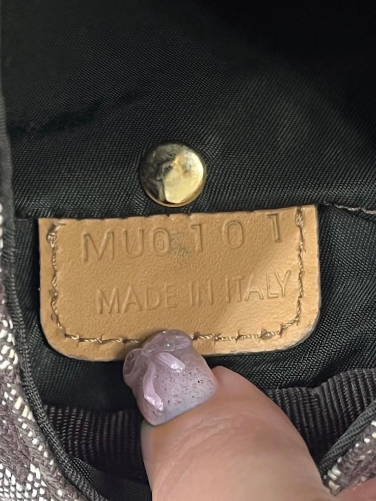 Dior Vintage Brown Trotter Monogram Mini Origami Top Handle Bag