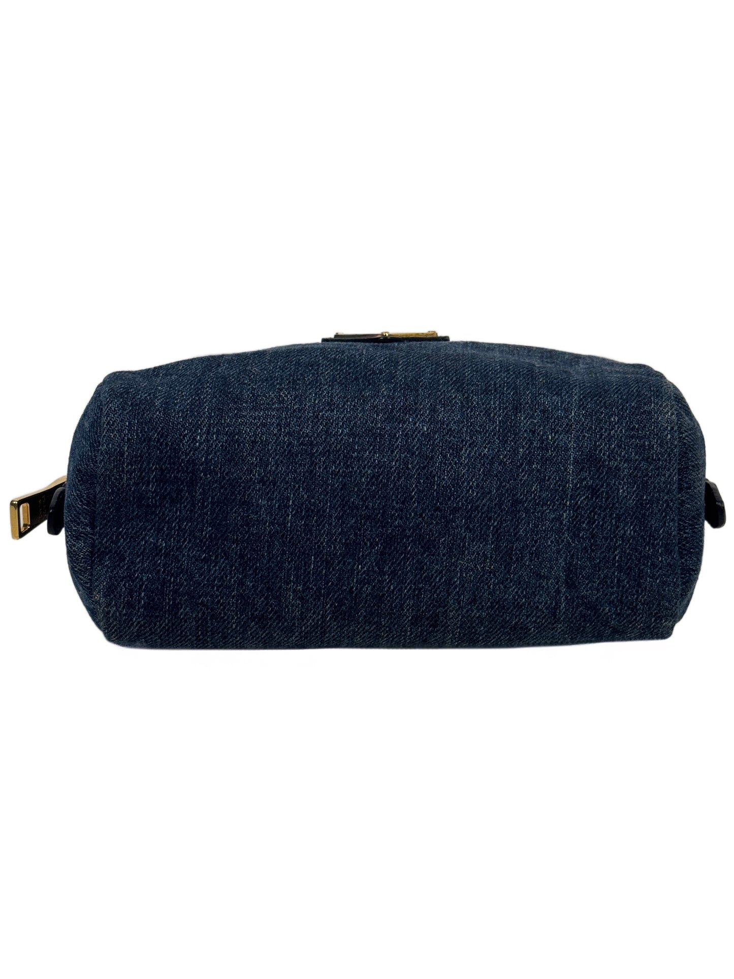 Prada Vintage Blue Denim Mini Cosmetic Zippered Pouch