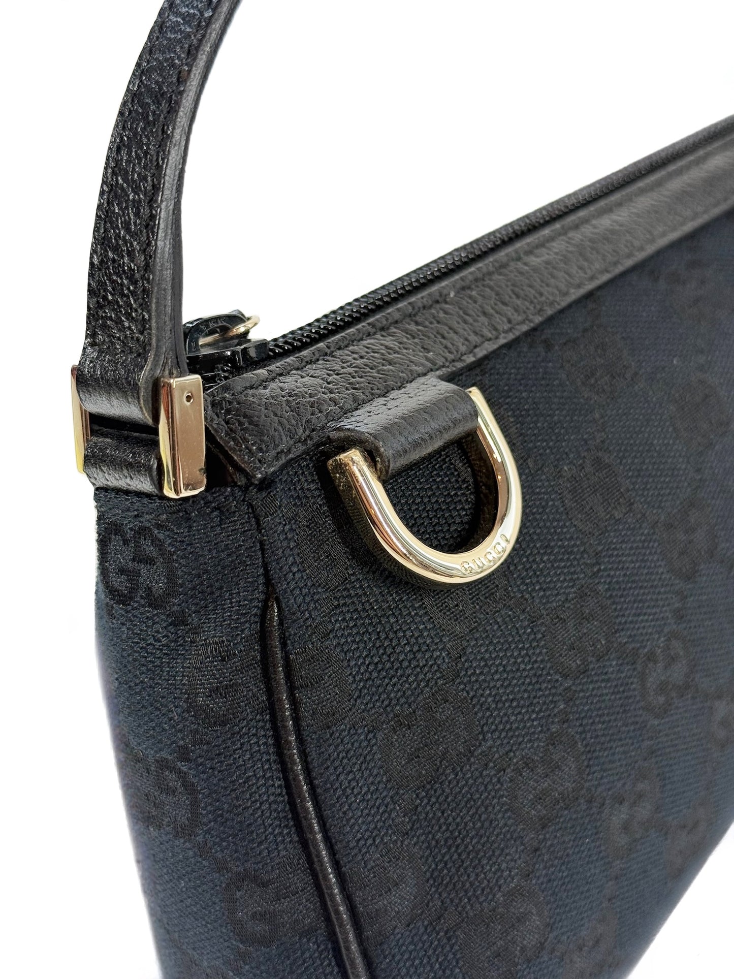 Gucci Vintage Black GG Monogram Abbey Pochette