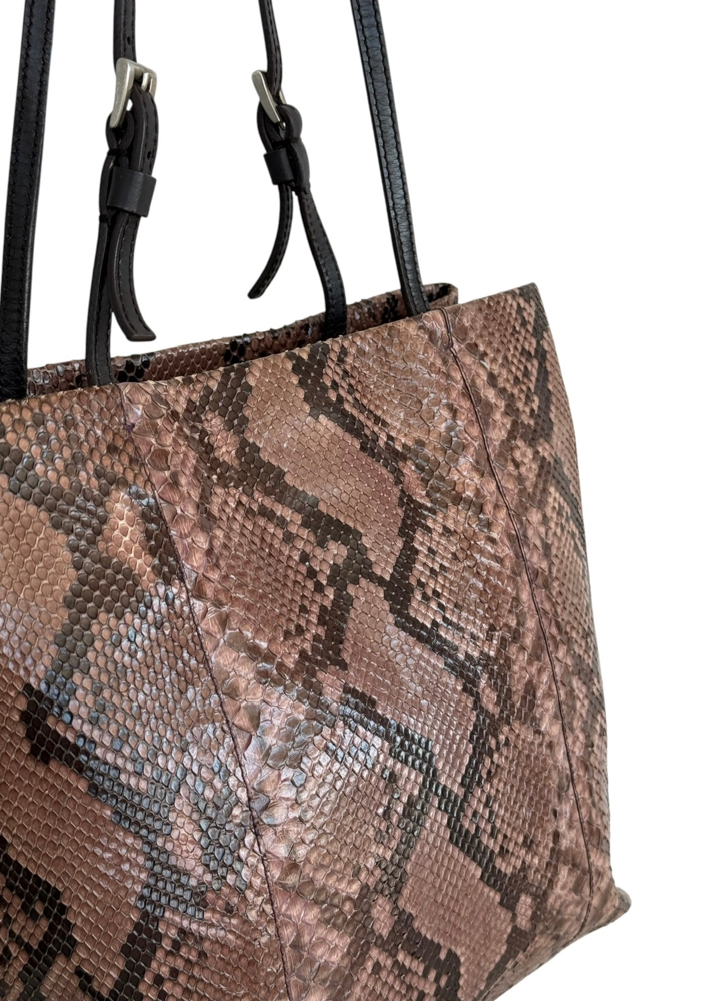 Prada Vintage Purple Python Leather Small Shopper Shoulder Bag