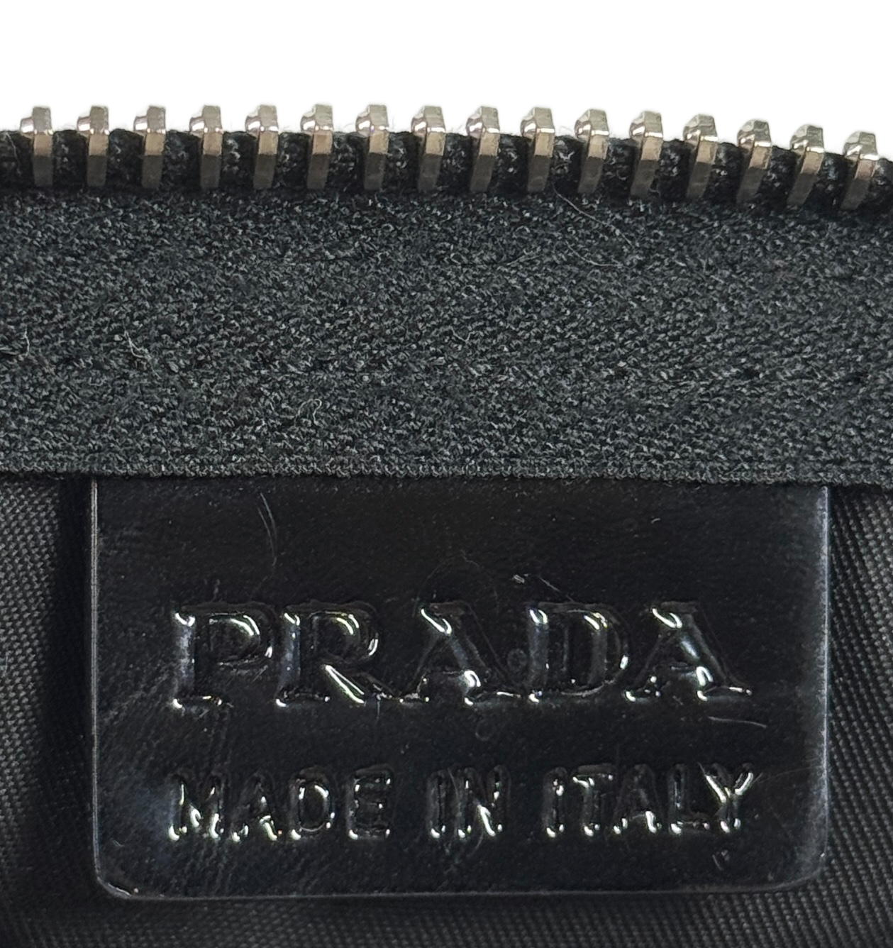 Prada Vintage Small / Medium Black Tessuto Nylon Top Handle Bag with Patent Leather Trim