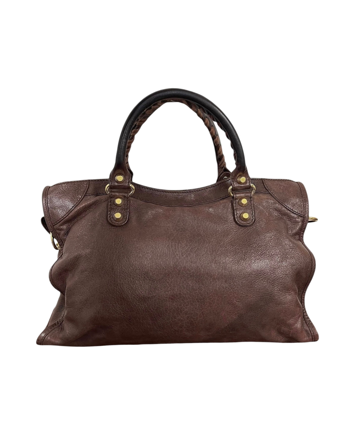 Balenciaga Vintage Dark Brown Leather Medium Motocross City Bag