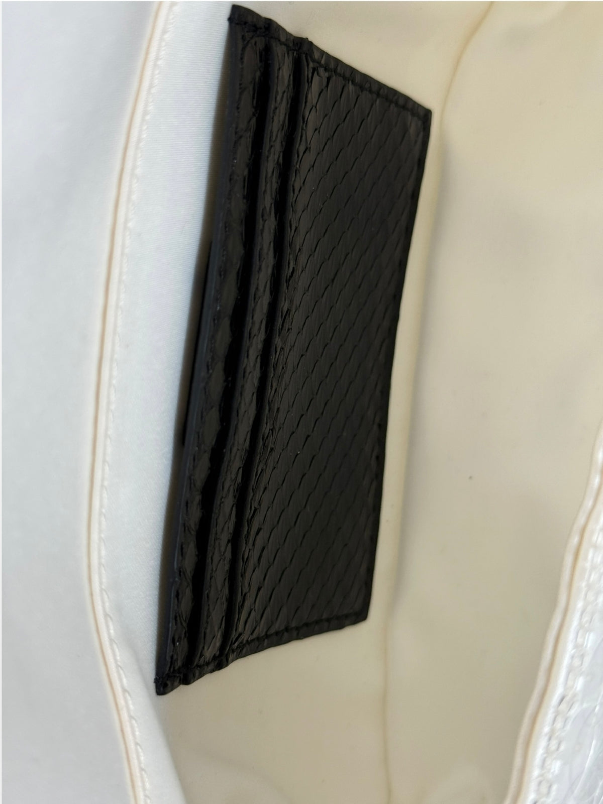 Fendi White Sequin Beaded Re-Edition Mini Shoulder Baguette Bag with Black Python Trim