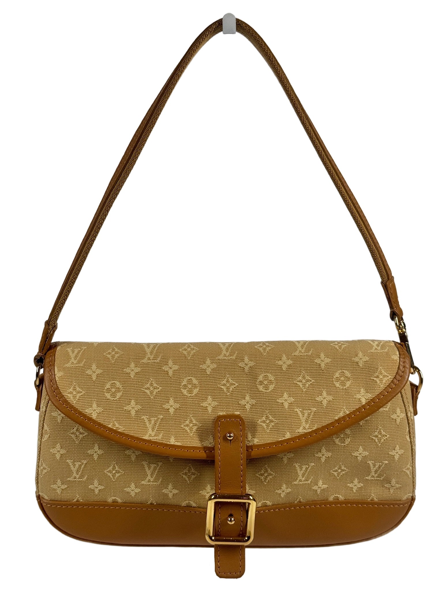 Louis Vuitton Vintage 2003 Beige Mini Lin Monogram Canvas Marjorie Shoulder Pochette Bag
