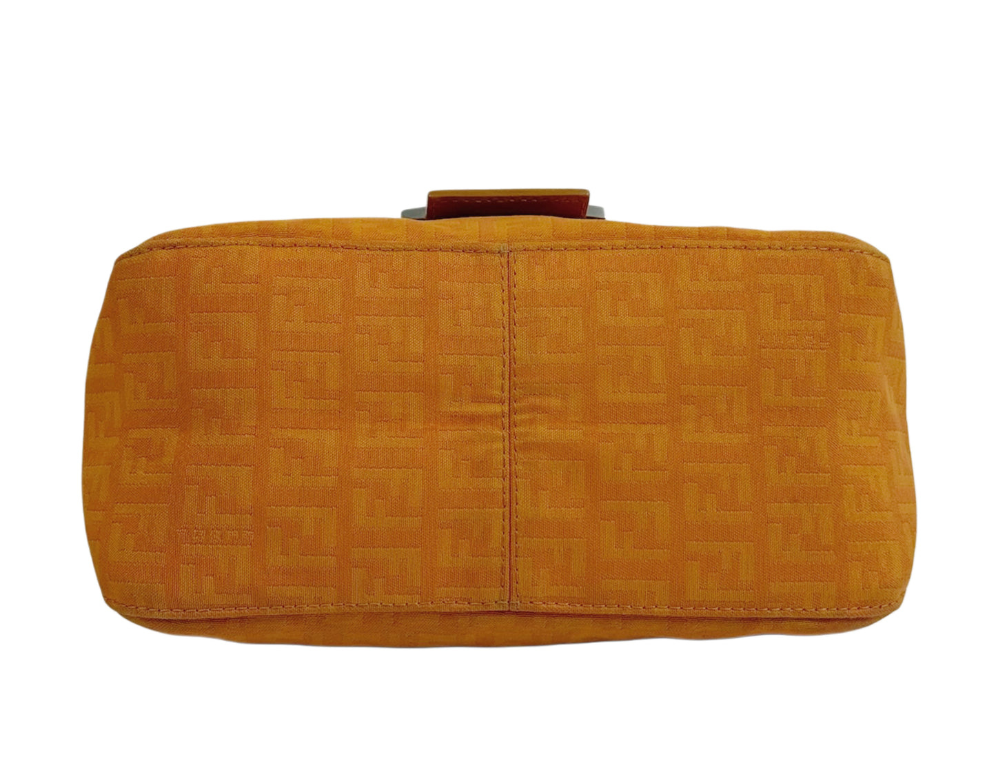 Fendi Vintage Orange Zucchino Zucca Monogram Mini Mamma Shoulder Baguette Bag