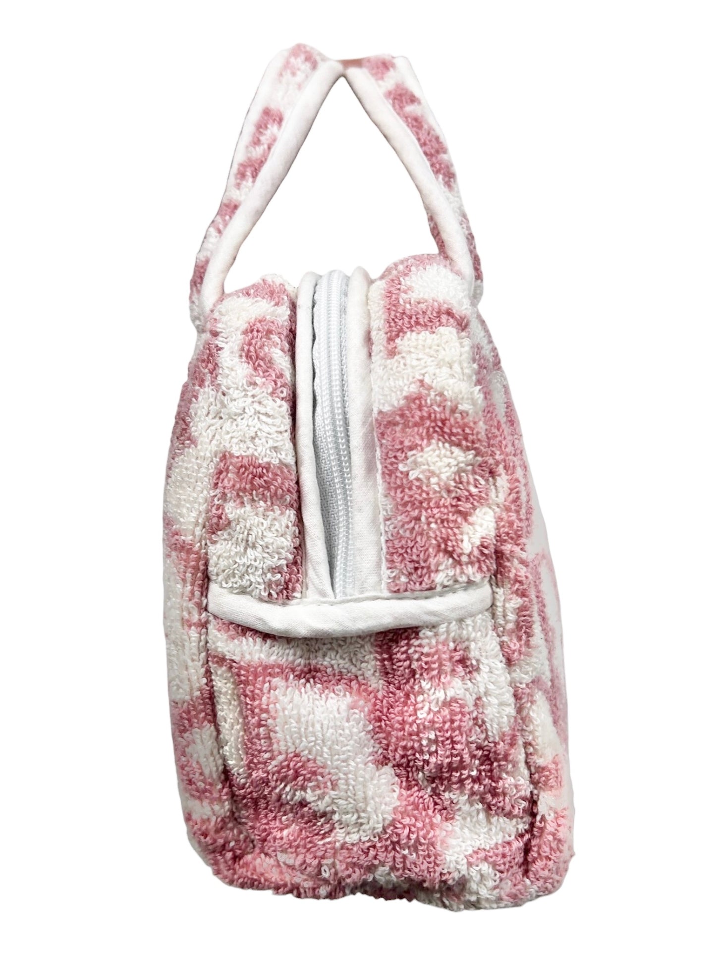 Dior Vintage Pink Monogram Diorissimo Terrycloth Cosmetic Mini Top Handle Bag