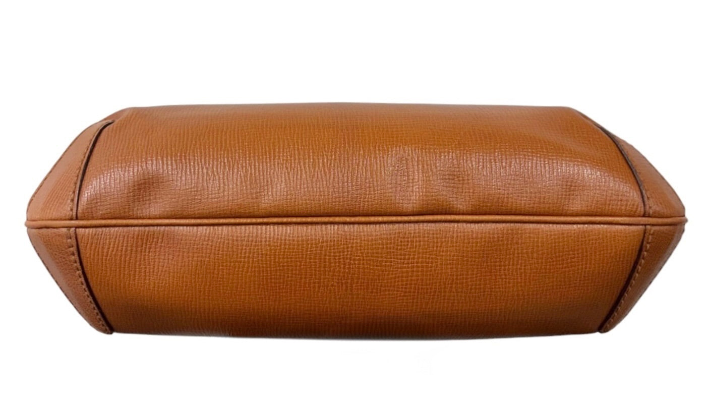 Gucci Vintage Cognac Brown Leather Horsebit Hobo Shoulder Bag