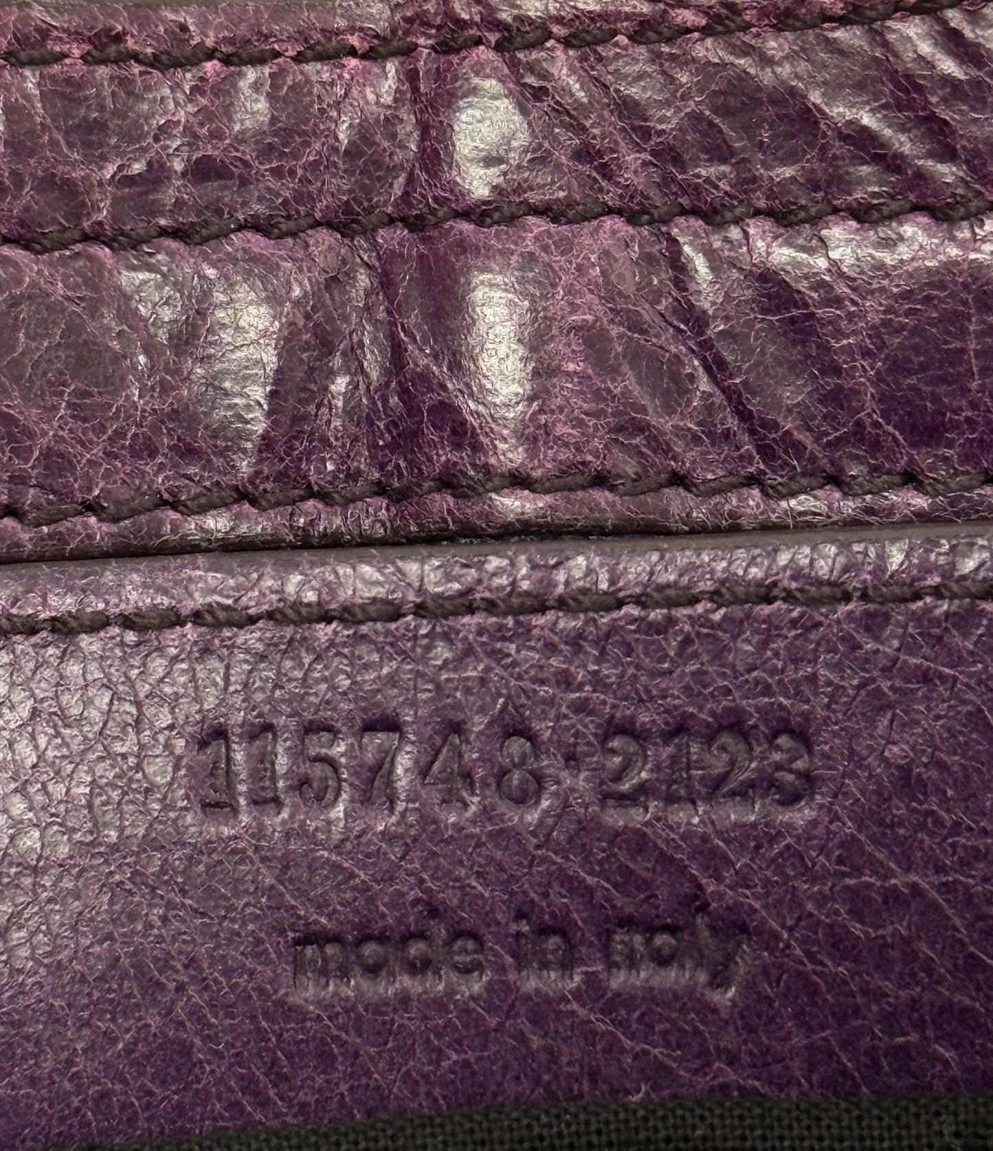 Balenciaga Vintage Blue Felt Purple Leather Trim Large City Bag
