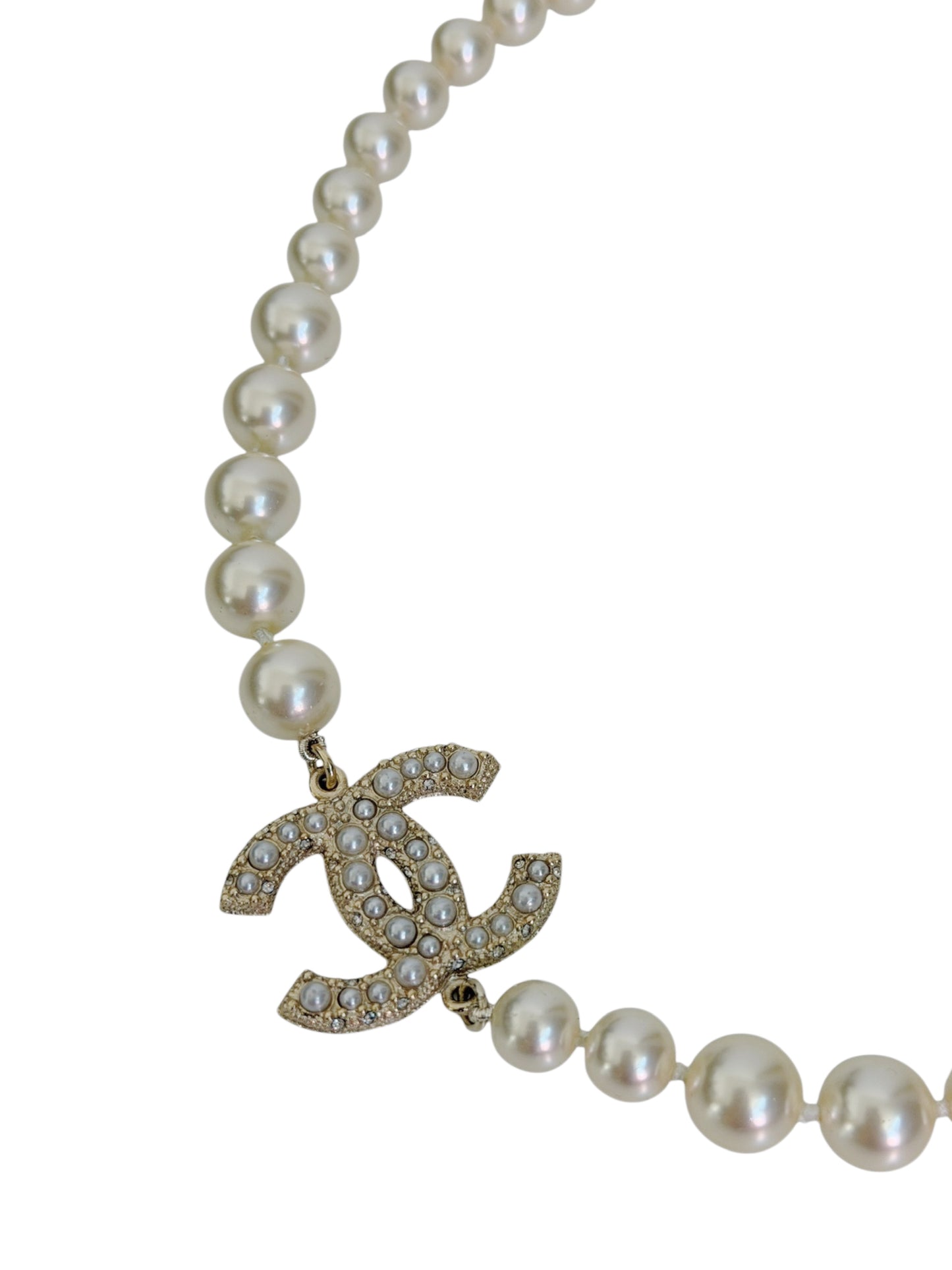 Chanel 2021 Faux Pearl CC Necklace