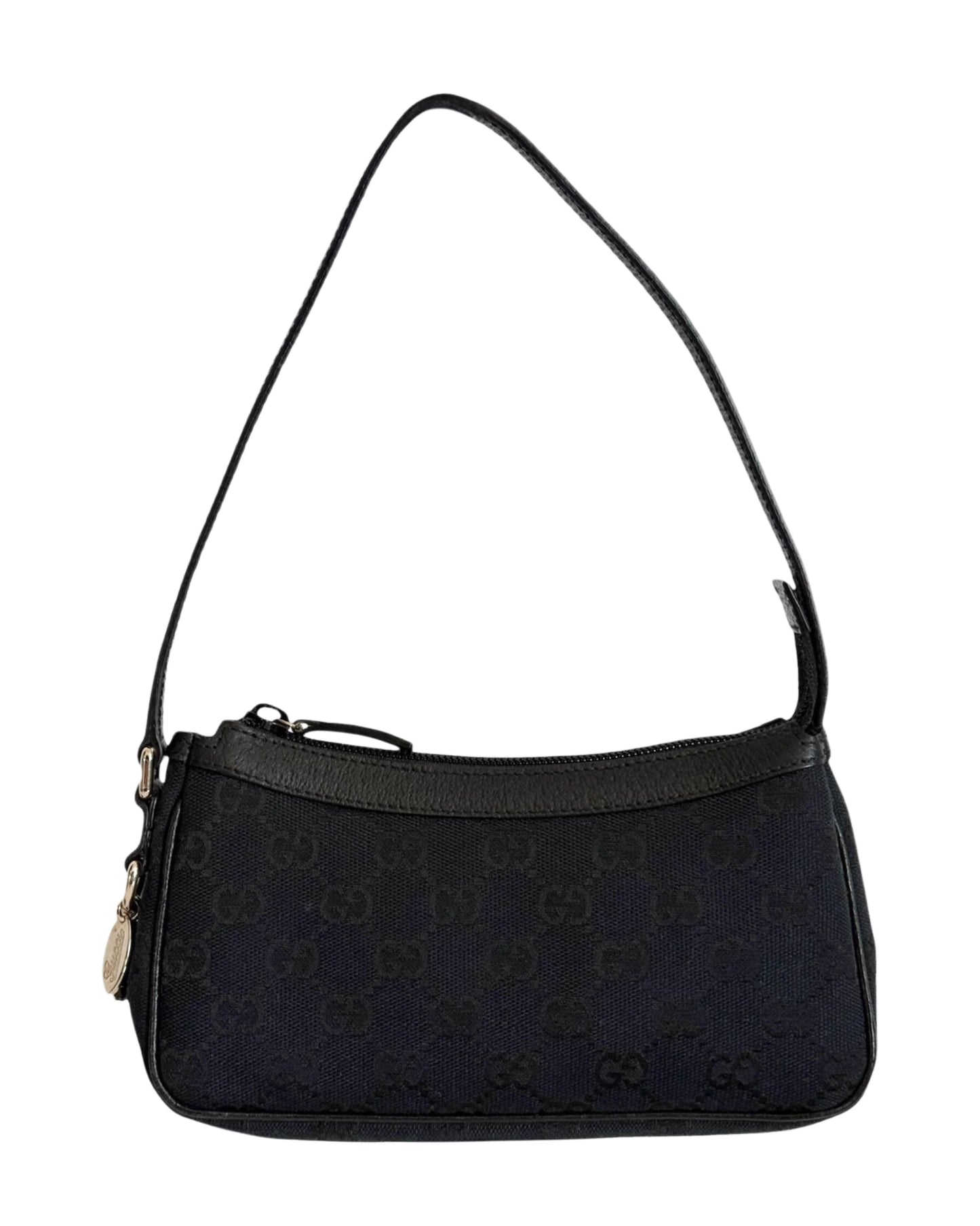 Gucci Vintage Black GG Monogram Mini Charmy Shoulder Pochette Bag