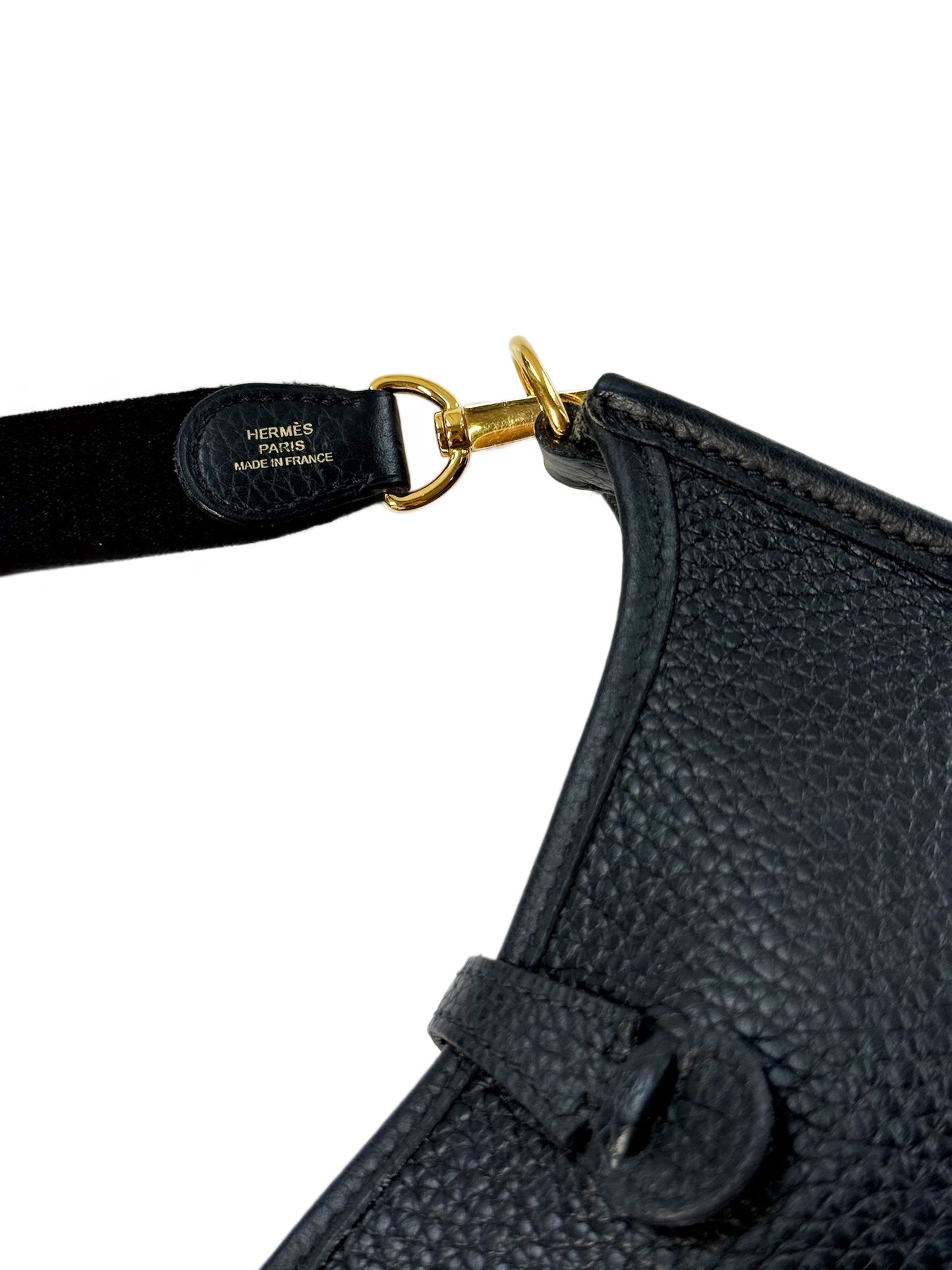 Hermes 2020 Y Stamp Black Clemence Leather Evelyne TPM Mini