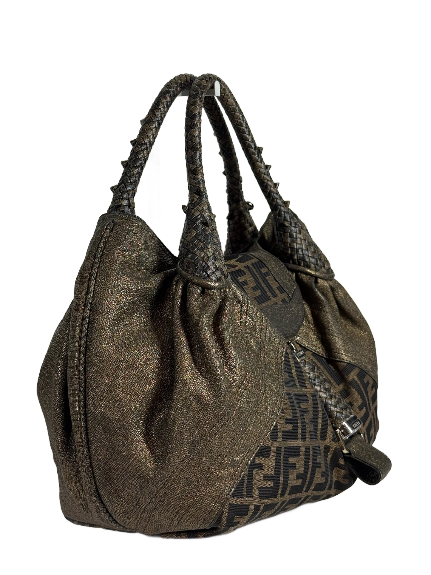 Fendi Vintage Brown Zucca Monogram Spy Bag