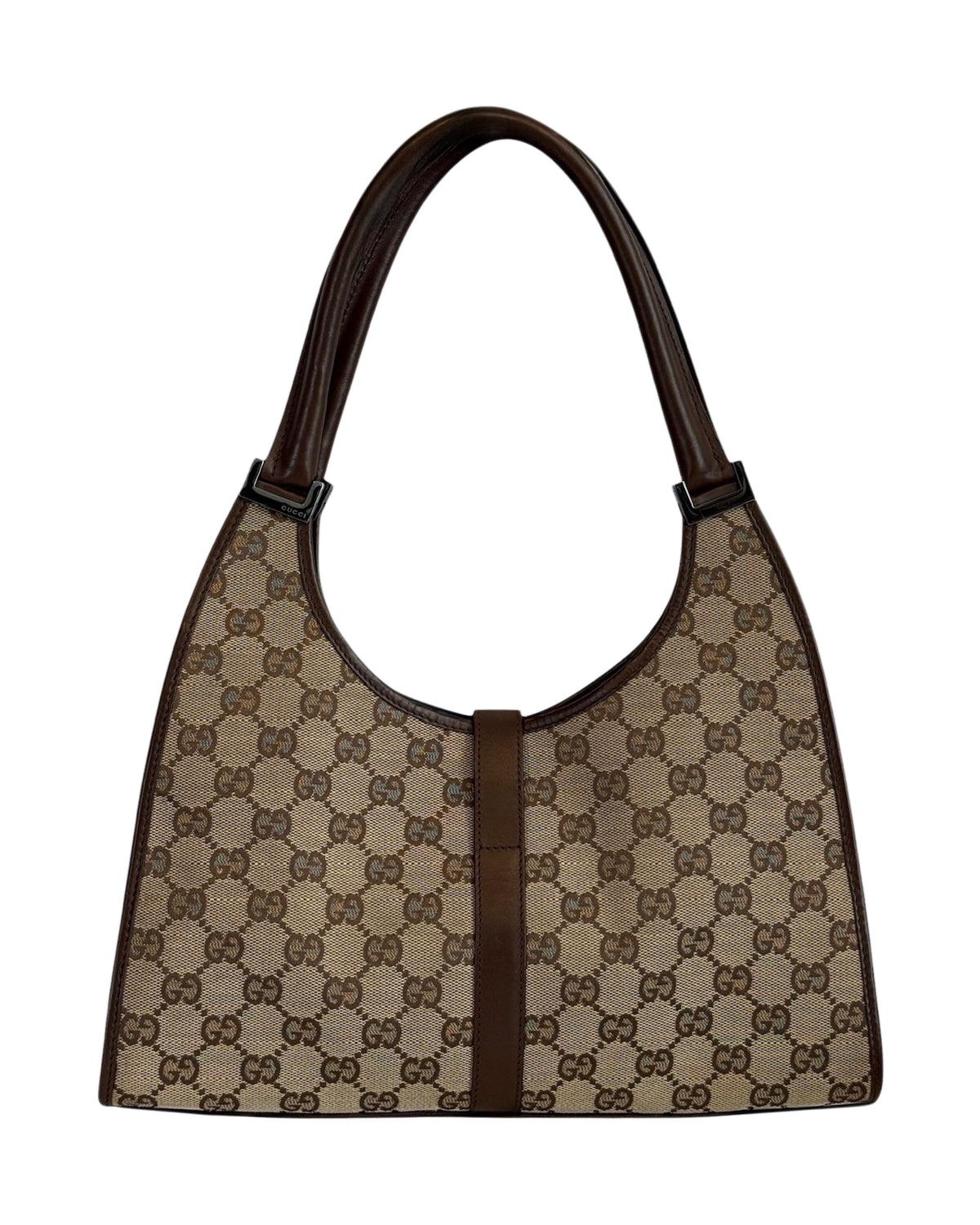 Gucci Vintage Brown GG Monogram Medium Jackie Shoulder Bag