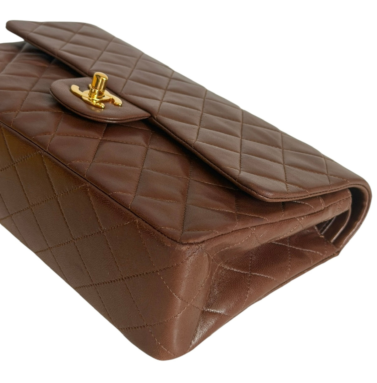 Chanel Vintage Early 90s Chocolate Brown Quilted Lambskin Medium Classic Double  Flap Bag with 24K GPHW