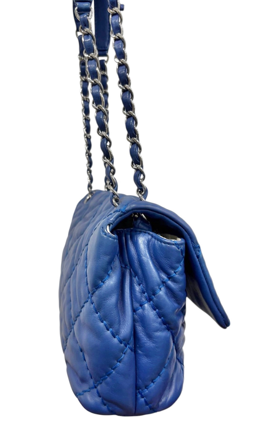 Chanel Royal Blue Quilted Calfskin Love Me Tender Medium Shoulder Flap Bag