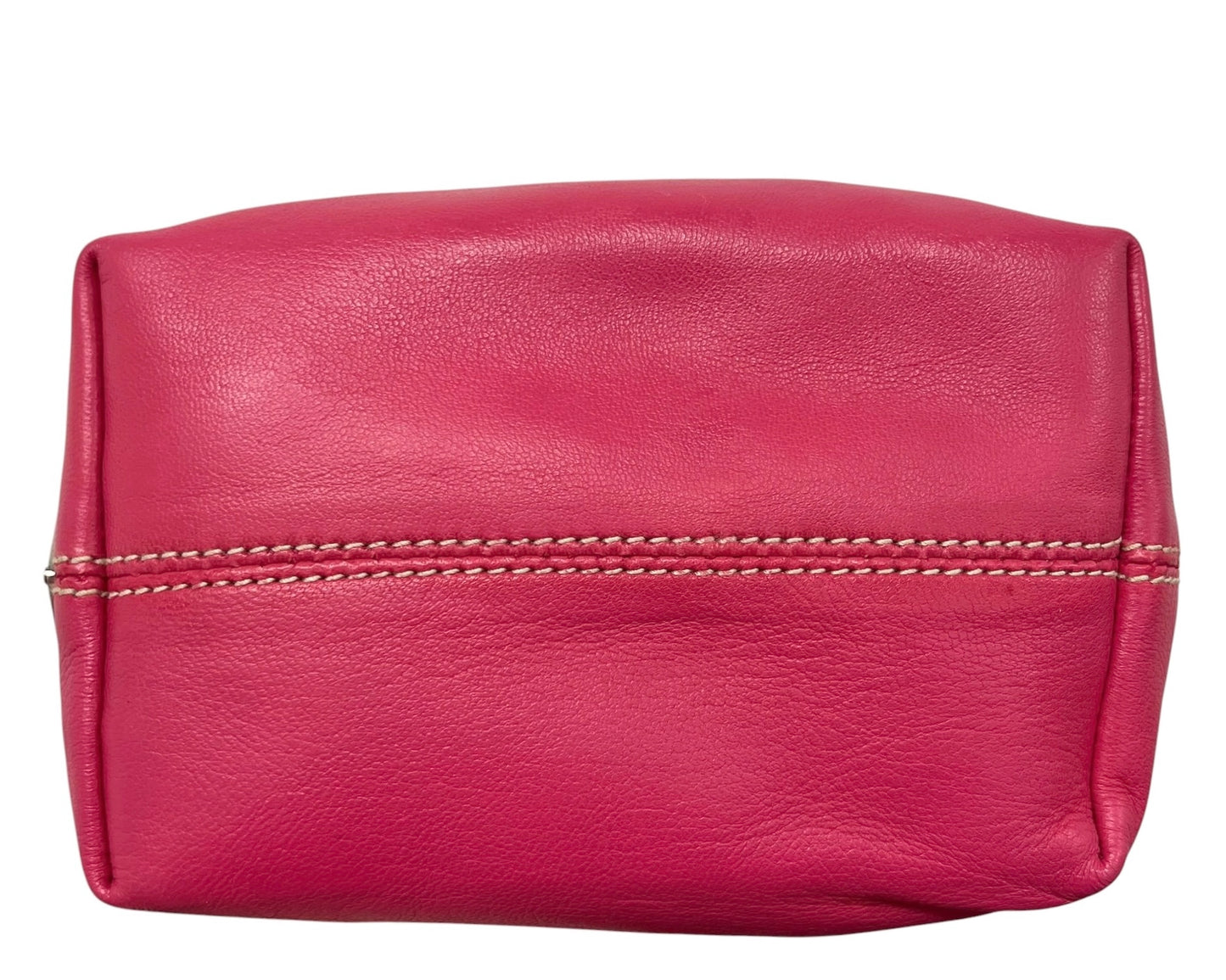 Prada Vintage Hot Fuchsia Pink Lambskin Metal Top Handle Mini Bracelet Bag