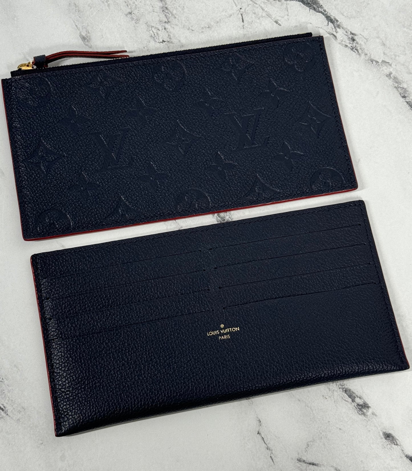 Louis Vuitton Marine Rouge Monogram Empreinte Leather Félicie Pochette