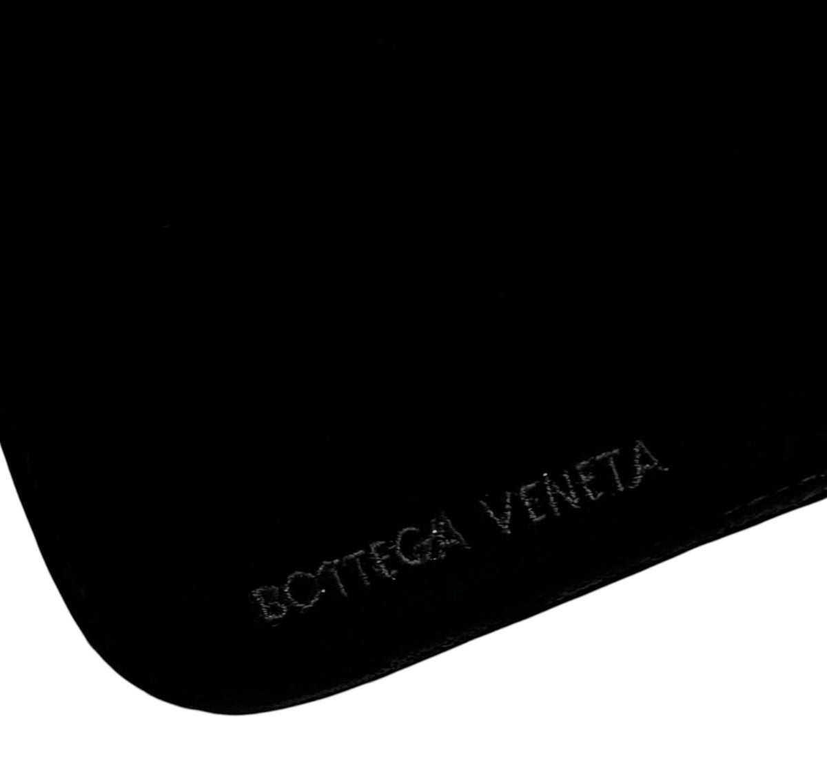 Bottega Veneta Vintage Black Velvet Kisslock Shoulder Bag with Beaded Handle Detail & Mirror