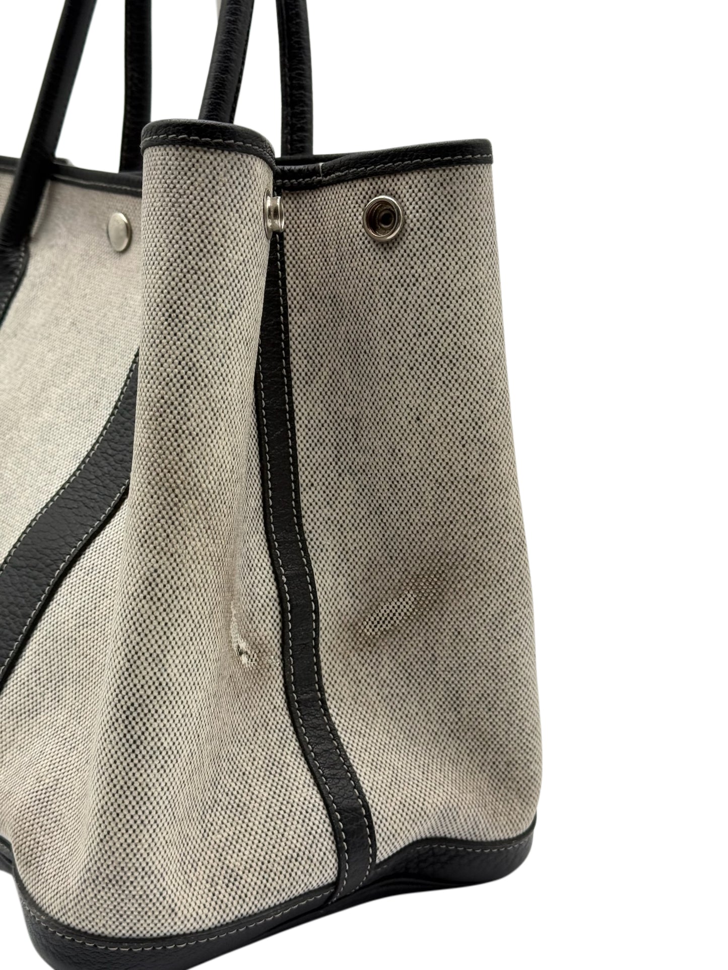 Hermès Vintage Gray Canvas Garden Party 36 Shoulder Tote Bag