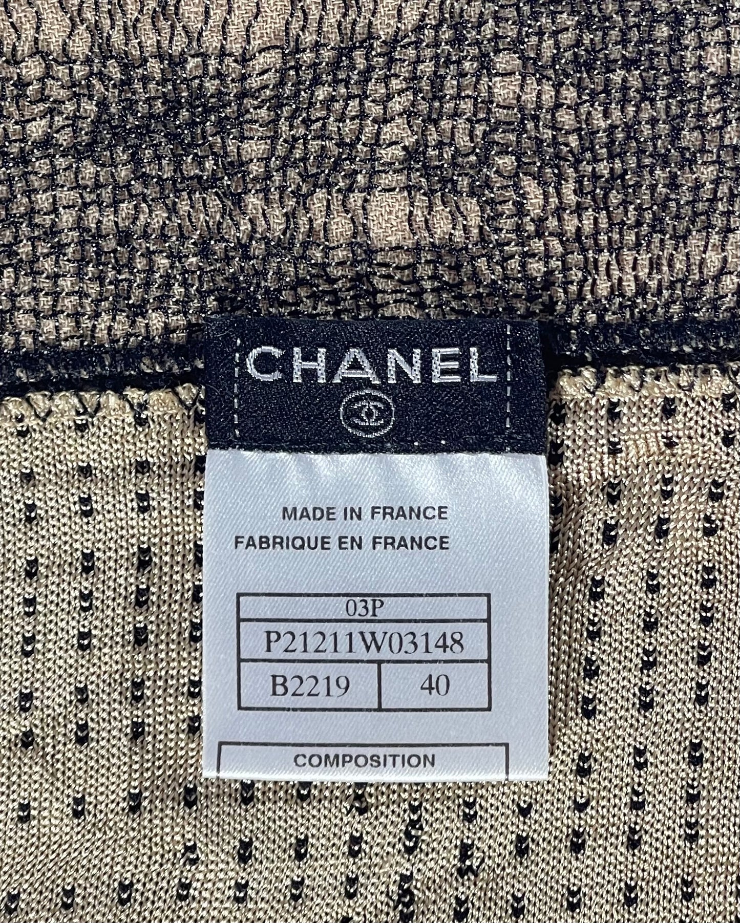 Chanel Vintage 03P Black & Beige Camisole Tank Top Blouse - Size 40