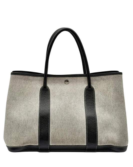 Hermès Vintage Gray Canvas Garden Party 36 Shoulder Tote Bag