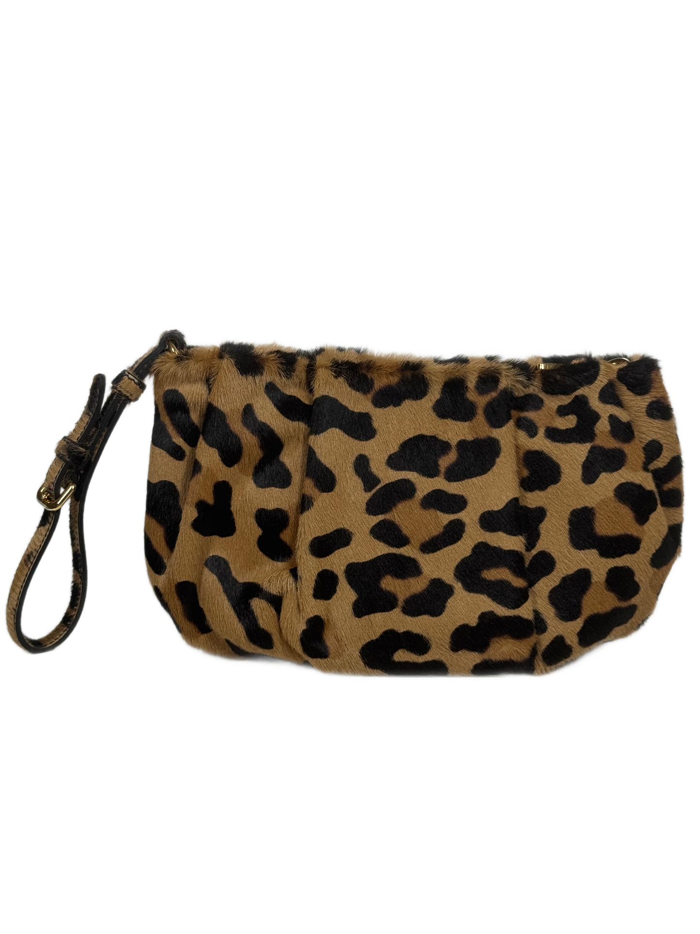 Prada 2012 Calf Pony Hair Leopard Print Wristlet