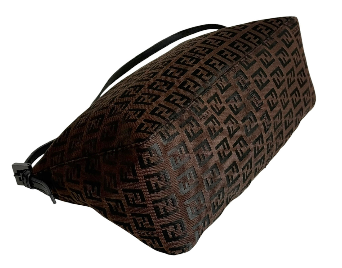 Fendi Vintage Dark Brown Zucchino Zucca Monogram Medium Shoulder Pochette Bag