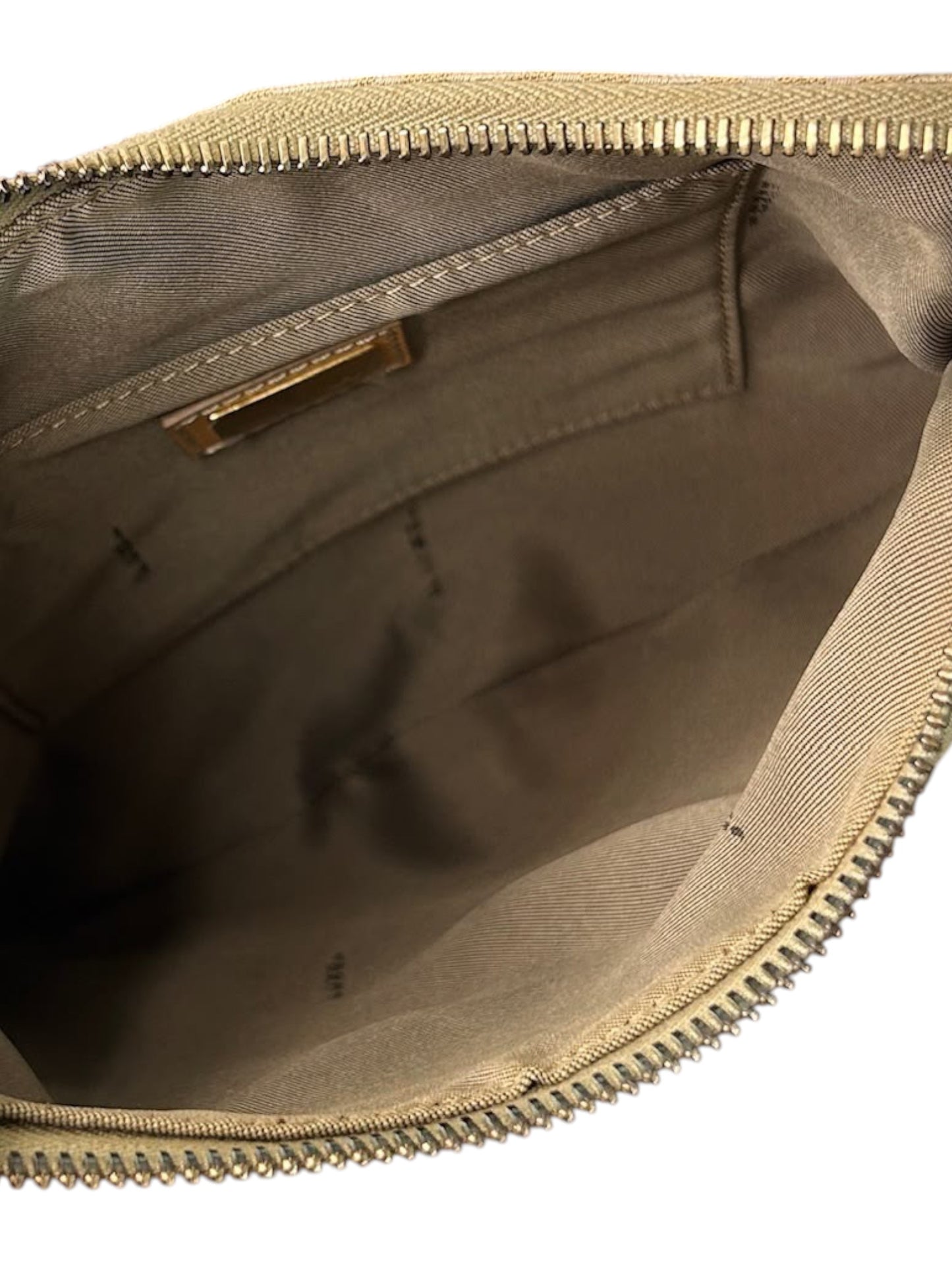 Fendi Vintage Beige Zucchino Zucca Monogram Oyster Shoulder Bag