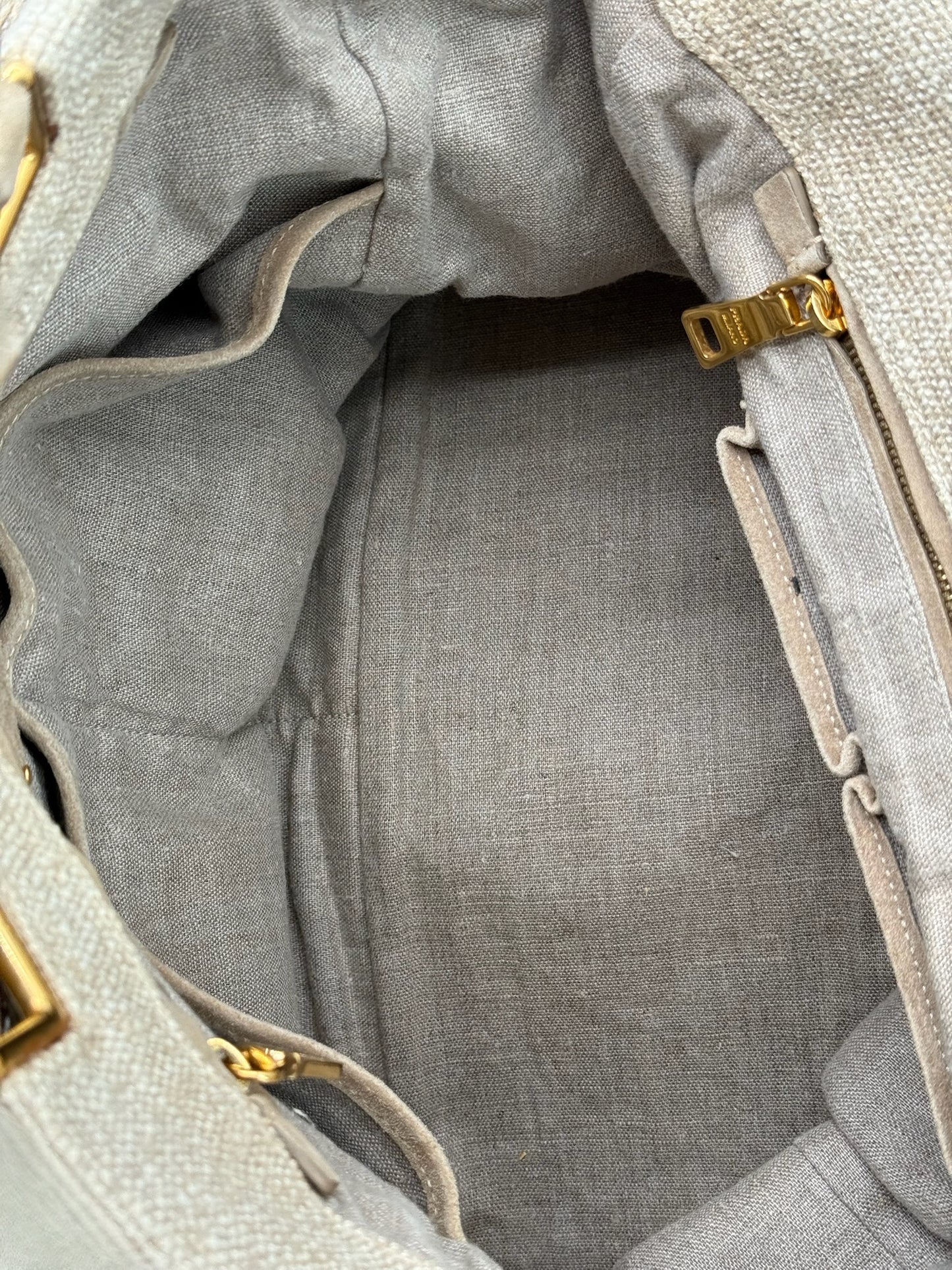 Prada Vintage Beige Taupe Raffia XL Two-Way Beach Tote