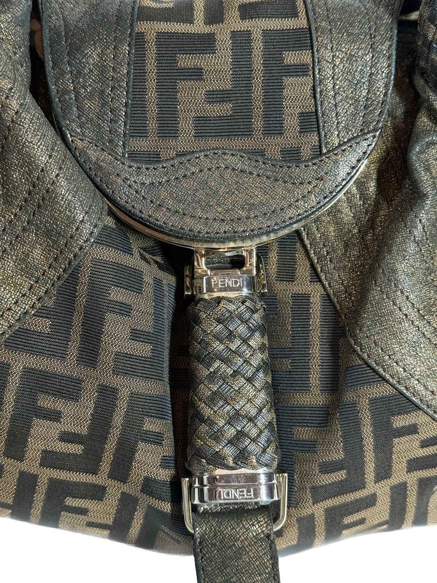 Fendi Vintage Brown Zucca Monogram Spy Bag