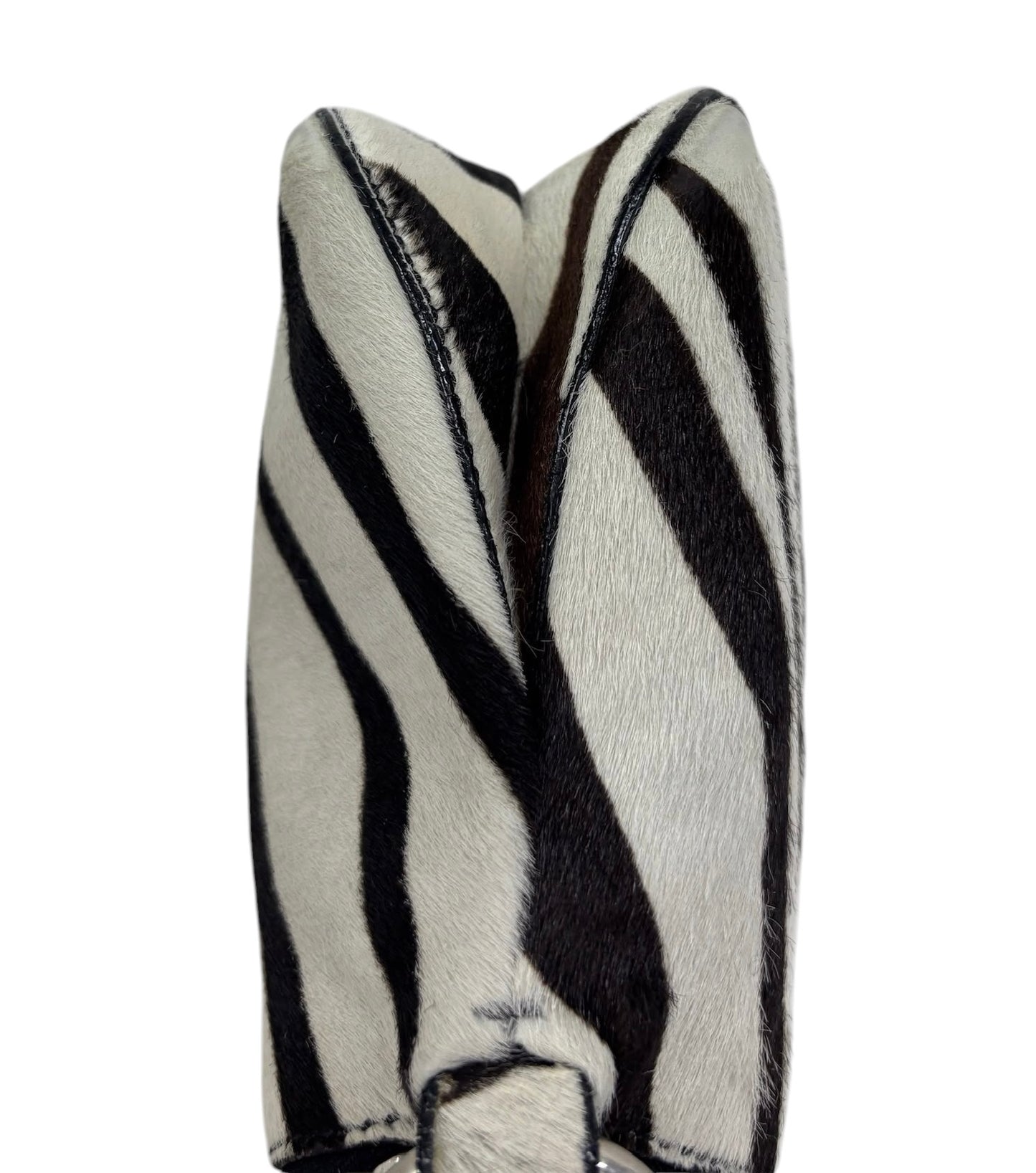 Prada Vintage Zebra Print Pony Hair Cavallino Small Shoulder Bag