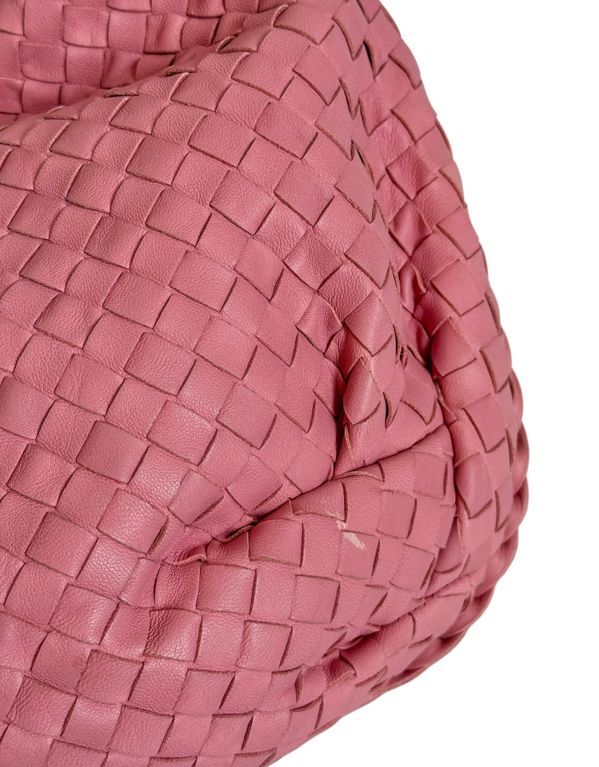 Bottega Veneta Vintage Pink Intrecciato Leather Hobo Shoulder Bag