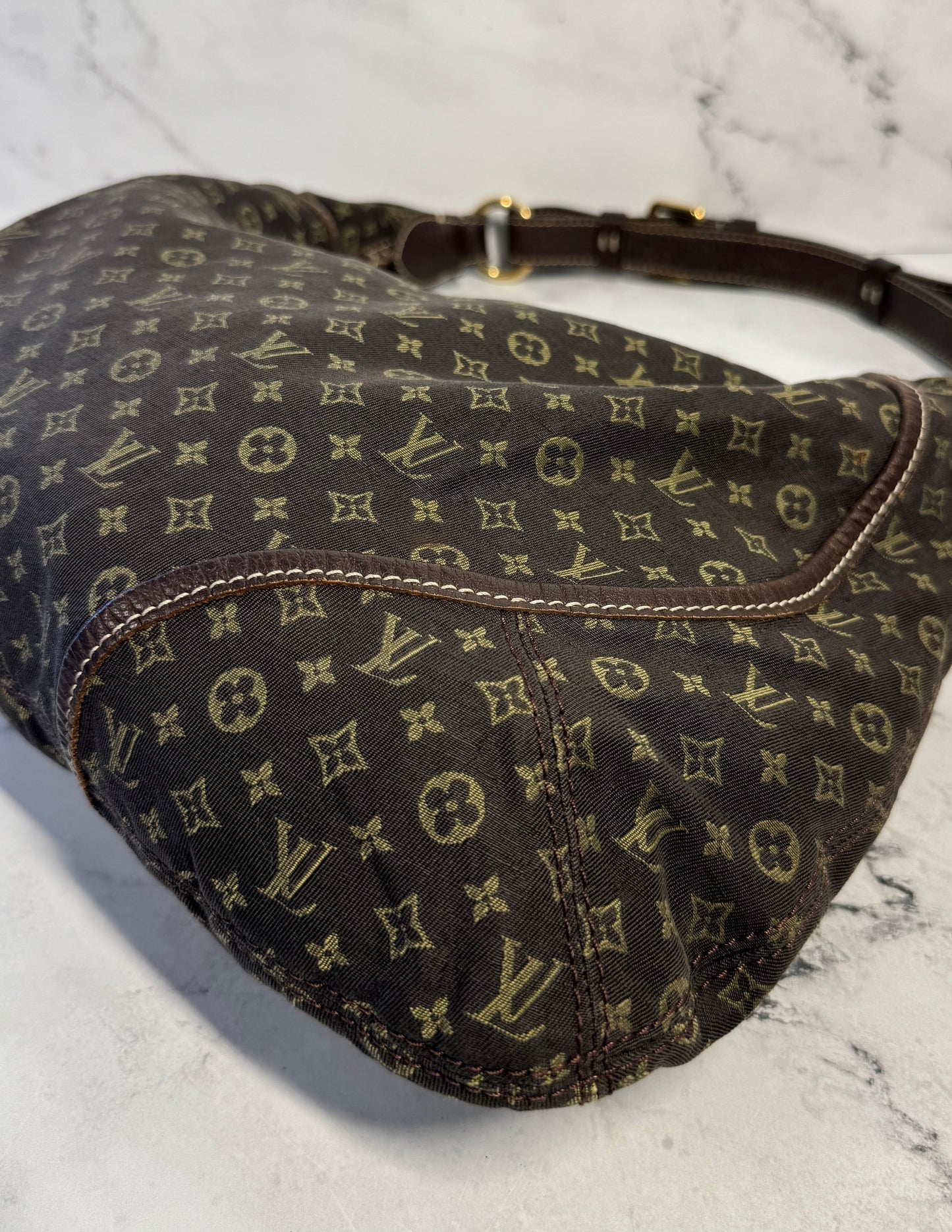 Louis Vuitton Brown Ebene Monogram Canvas Mini Lin Manon MM Shoulder Bag