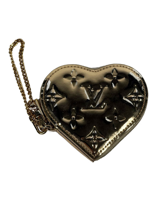Louis Vuitton Vintage 2007 Gold Miroir Mirror Monogram Heart Coin Purse Bag Charm Pouch