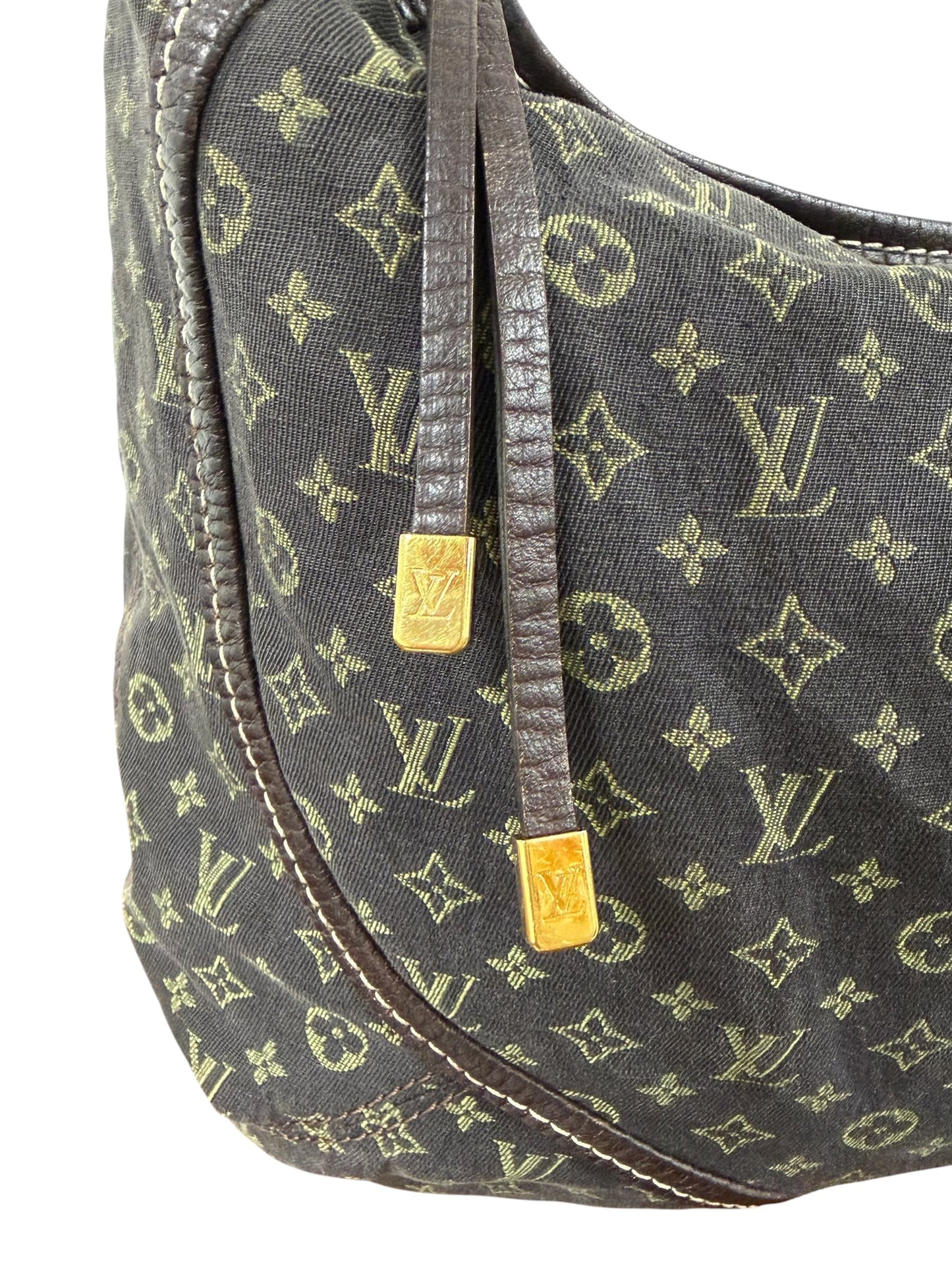 Louis Vuitton Vintage 2006 Brown Mini Lin Monogram Manon Hobo Shoulder Bag
