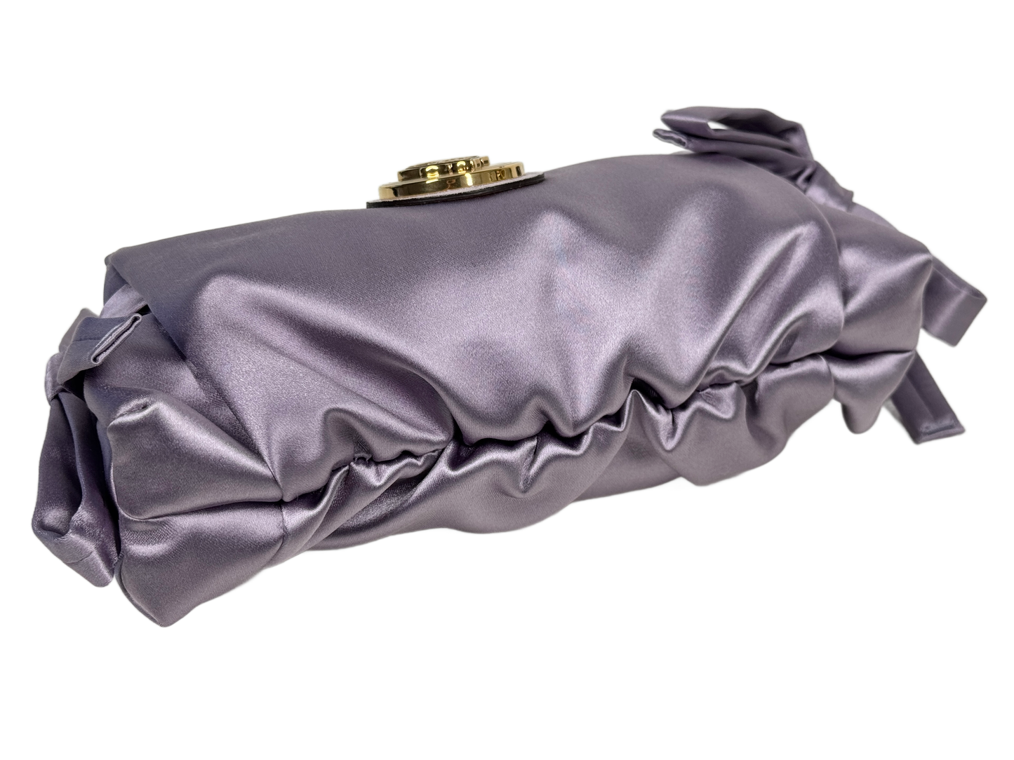 Gucci Vintage Lilac Purple Satin Hysteria Wristlet Clutch Bag